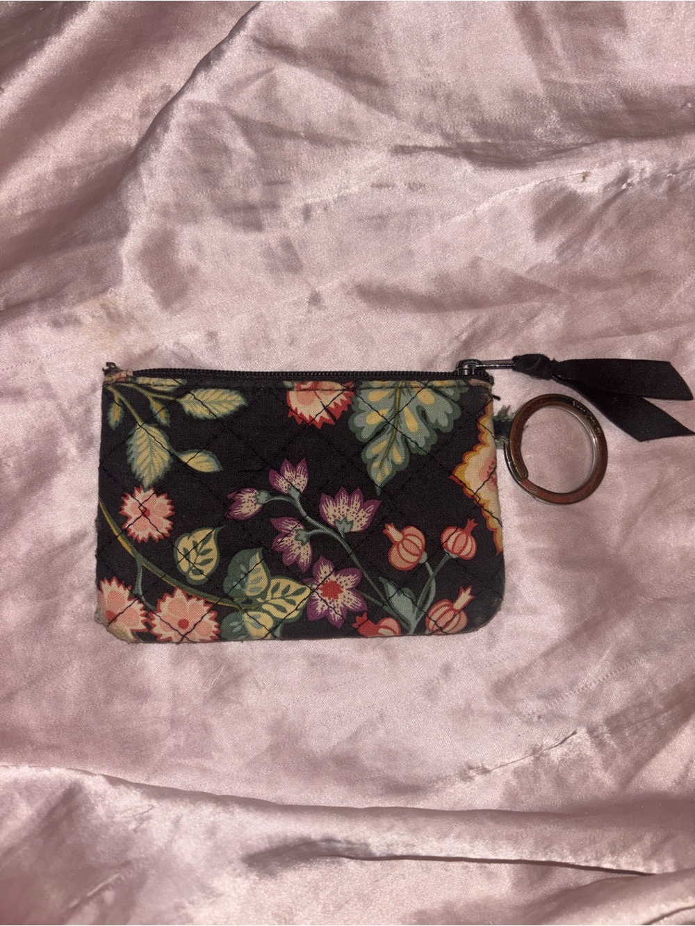Floral Vera Bradley Wristlet Key Pouch